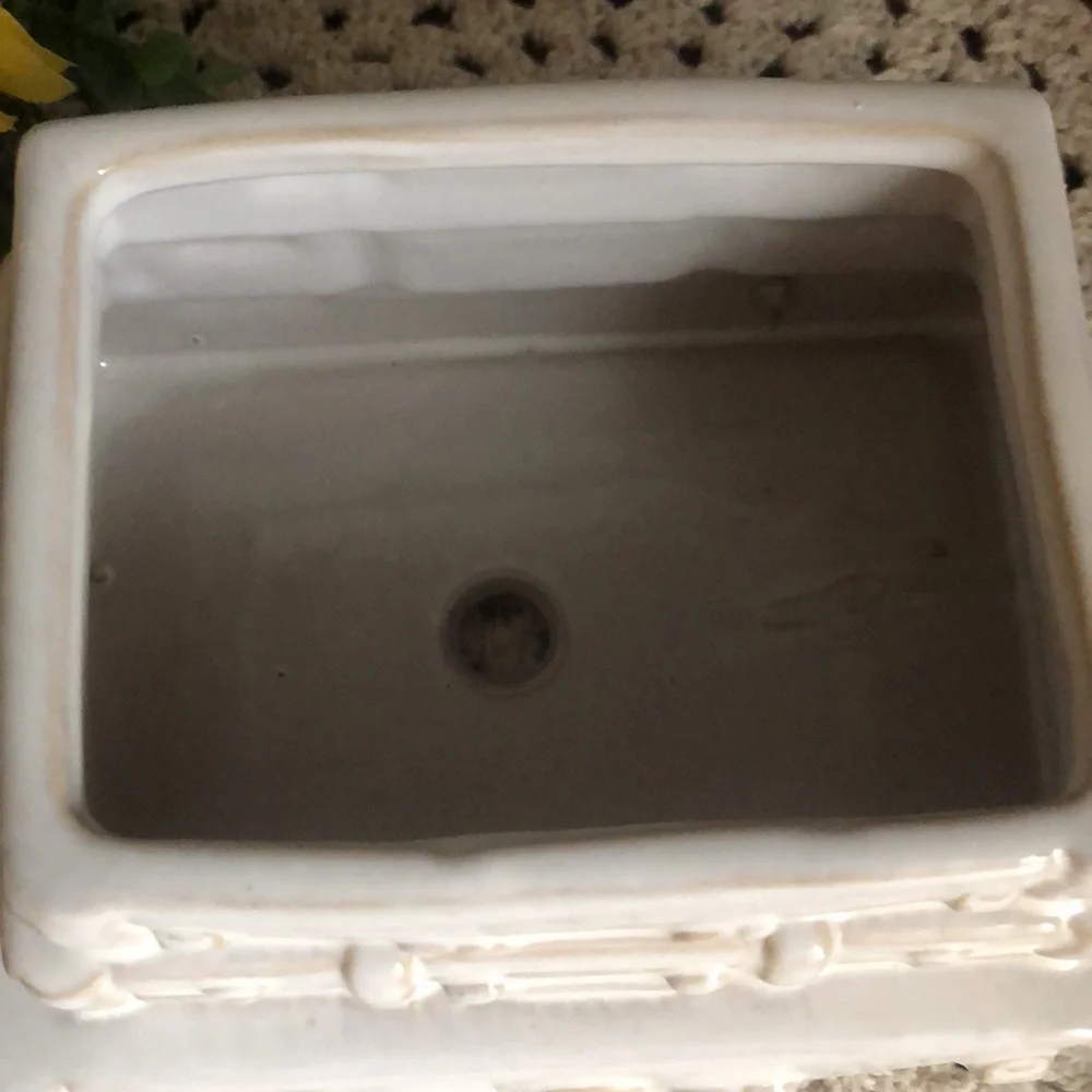 Stack of Vintage Suitcases Ceramic Planter Pot